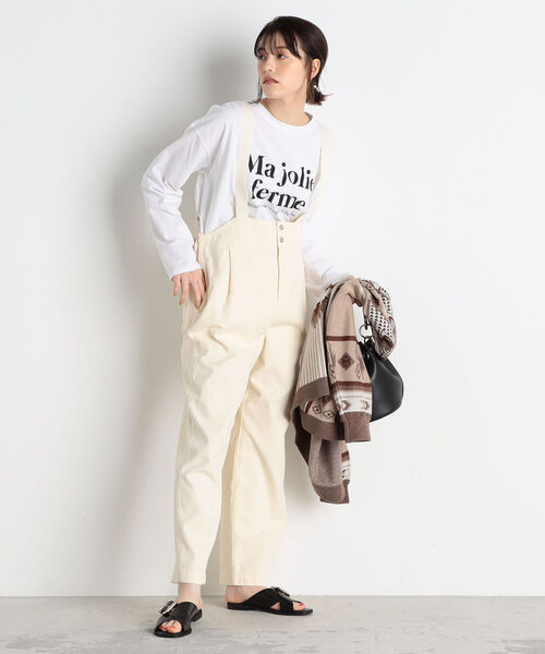 fredy repit(フレディレピ)の「ハイウエストサロペット(サロペット/オーバーオール・レディース・ブラック/オフホワイト/オリーブ・38)」の7枚目の写真