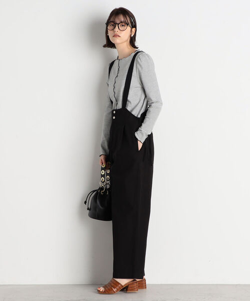 fredy repit(フレディレピ)の「ハイウエストサロペット(サロペット/オーバーオール・レディース・ブラック/オフホワイト/オリーブ・38)」の16枚目の写真