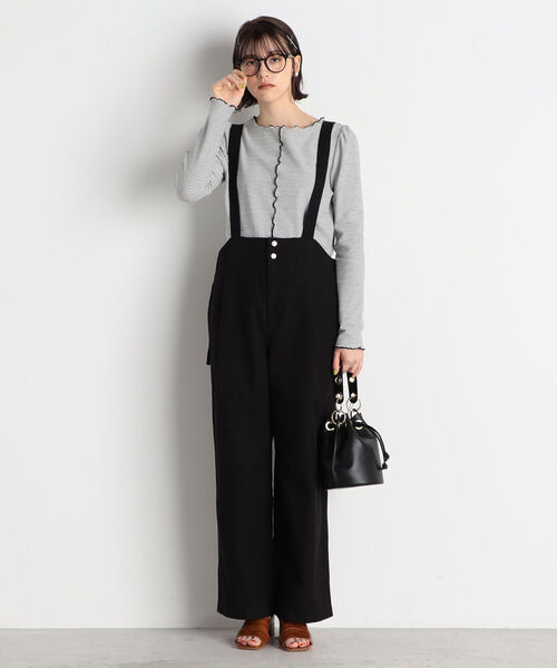 fredy repit(フレディレピ)の「ハイウエストサロペット(サロペット/オーバーオール・レディース・ブラック/オフホワイト/オリーブ・38)」の19枚目の写真