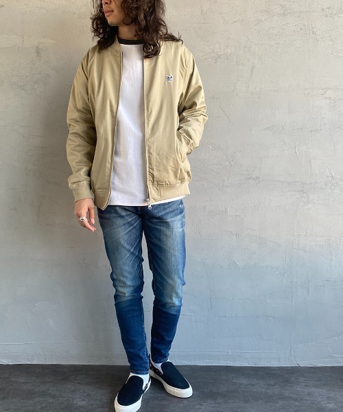 The Endless Summer（エンドレスサマー）の「[THE ENDLESS SUMMER/エンドレスサマー] 別注 ワンポイントBUHIワッペン バックプリントジャケット（ブルゾン・レディース・ブラック/ベージュ・M/L）」の12枚目の写真