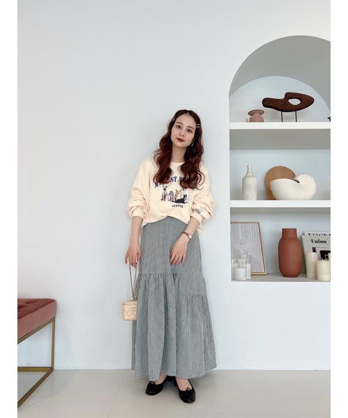 JUMELLE（ジュメロ）の「ギンガムチェックスカート（スカート・レディース・ブラック/グリーン・FREE）」の15枚目の写真