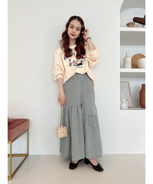 JUMELLE（ジュメロ）の「ギンガムチェックスカート（スカート・レディース・ブラック/グリーン・FREE）」の6枚目の写真