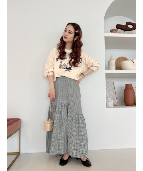 JUMELLE（ジュメロ）の「ギンガムチェックスカート（スカート・レディース・ブラック/グリーン・FREE）」の18枚目の写真