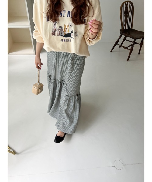 JUMELLE（ジュメロ）の「ギンガムチェックスカート（スカート・レディース・ブラック/グリーン・FREE）」の21枚目の写真