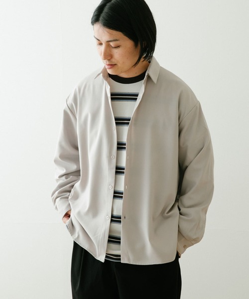 ITEMS URBANRESEARCH（アイテムズ アーバンリサーチ）の「TR レギュラーカラー長袖シャツ（シャツ/ブラウス・メンズ・ブラック/グレー/オフホワイト・MEDIUM/LARGE）」の10枚目の写真