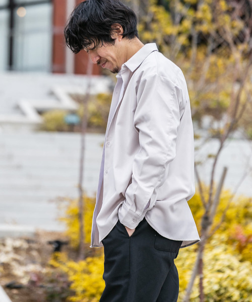 ITEMS URBANRESEARCH（アイテムズ アーバンリサーチ）の「TR レギュラーカラー長袖シャツ（シャツ/ブラウス・メンズ・ブラック/グレー/オフホワイト・MEDIUM/LARGE）」の13枚目の写真