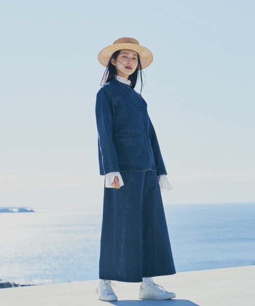 Libra Cue（リブラ キュー）の「”クラシックデニムジャケット”　　　　　　　　　　　　　　　　ラフになりすぎずほど良いカジュアルさが叶う、大人なデニムジャケット（デニムジャケット・レディース・ブルー・FREE）」の4枚目の写真