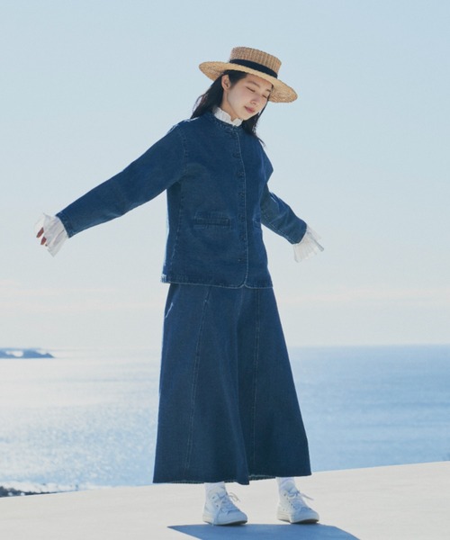 Libra Cue（リブラ キュー）の「”クラシックデニムジャケット”　　　　　　　　　　　　　　　　ラフになりすぎずほど良いカジュアルさが叶う、大人なデニムジャケット（デニムジャケット・レディース・ブルー・FREE）」の18枚目の写真