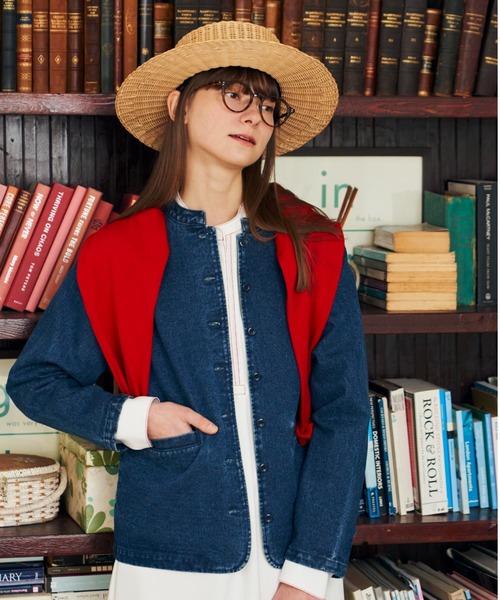 Libra Cue（リブラ キュー）の「”クラシックデニムジャケット”　　　　　　　　　　　　　　　　ラフになりすぎずほど良いカジュアルさが叶う、大人なデニムジャケット（デニムジャケット・レディース・ブルー・FREE）」の5枚目の写真