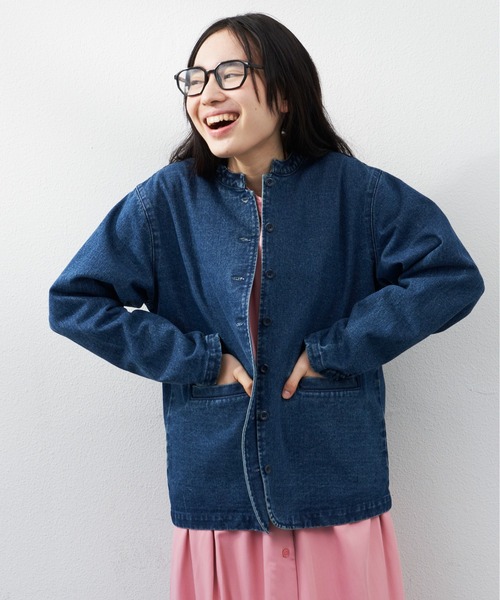Libra Cue（リブラ キュー）の「”クラシックデニムジャケット”　　　　　　　　　　　　　　　　ラフになりすぎずほど良いカジュアルさが叶う、大人なデニムジャケット（デニムジャケット・レディース・ブルー・FREE）」の6枚目の写真