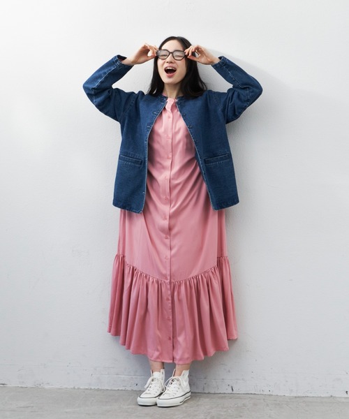 Libra Cue（リブラ キュー）の「”クラシックデニムジャケット”　　　　　　　　　　　　　　　　ラフになりすぎずほど良いカジュアルさが叶う、大人なデニムジャケット（デニムジャケット・レディース・ブルー・FREE）」の8枚目の写真