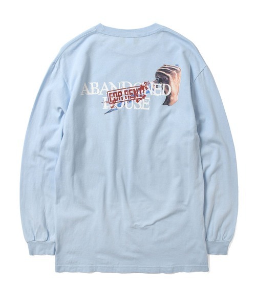 PRIVILEGE（プリビレッジ）の「プリビレッジ [PRIVILEGE] - アバンドン ハウス グラフィック ロングスリーブ 長袖 Tシャツ [ABANDONED HOUSE L/S TEE]（Tシャツ/カットソー・メンズ・ライトブルー/ブラック/チャコールグレー・XX-LARGE/MEDIUM/X-LARGE/LARGE）」の3枚目の写真