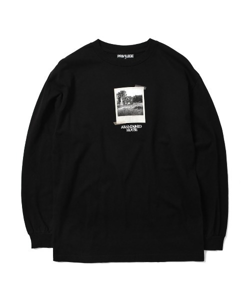 PRIVILEGE（プリビレッジ）の「プリビレッジ [PRIVILEGE] - アバンドン ハウス グラフィック ロングスリーブ 長袖 Tシャツ [ABANDONED HOUSE L/S TEE]（Tシャツ/カットソー・メンズ・ライトブルー/ブラック/チャコールグレー・XX-LARGE/MEDIUM/X-LARGE/LARGE）」の17枚目の写真