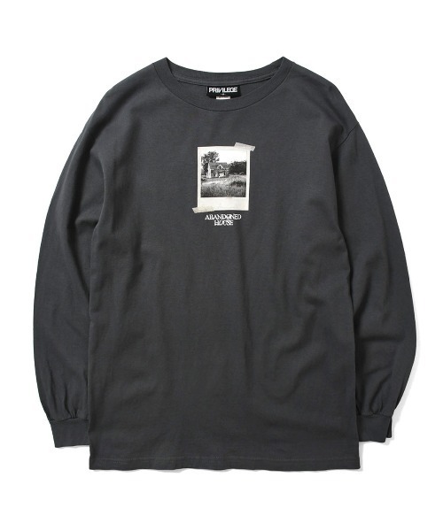 PRIVILEGE（プリビレッジ）の「プリビレッジ [PRIVILEGE] - アバンドン ハウス グラフィック ロングスリーブ 長袖 Tシャツ [ABANDONED HOUSE L/S TEE]（Tシャツ/カットソー・メンズ・ライトブルー/ブラック/チャコールグレー・XX-LARGE/MEDIUM/X-LARGE/LARGE）」の16枚目の写真