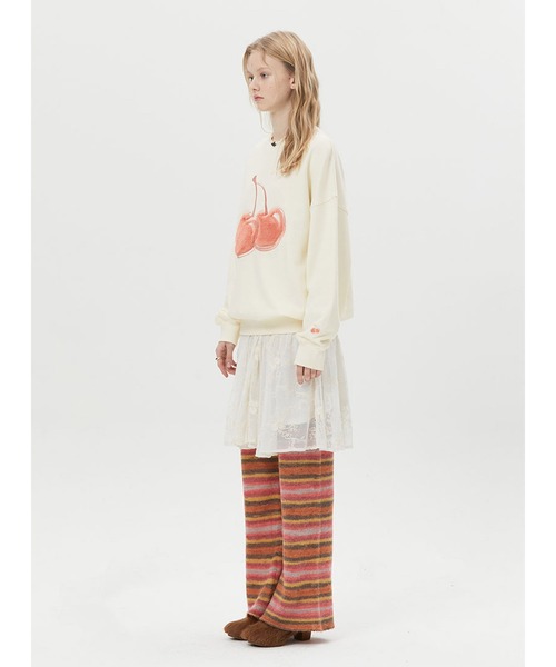 KIRSH(キルシー)の「A'GEM/9 × .kom『KIRSH/キルシー』BIG CHERRY SWEATSHIRT/ビッグチェリースウェットシャツ(スウェット・レディース・ブラック/ネイビー/グレー/アイボリー・FREE)」の9枚目の写真