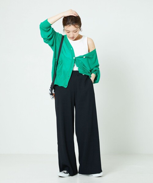 FREAK'S STORE(フリークスストア)の「▽【WEB限定】GREEN HILLS×FREAK'S STORE/グリーンヒルズ ボーダーワッフルタンクトップ(タンクトップ・レディース・ブラック/レッド/オフホワイト/ホワイト×グリーン/ホワイト×ブラック/ベージュ×ブラック・フリ-)」の10枚目の写真