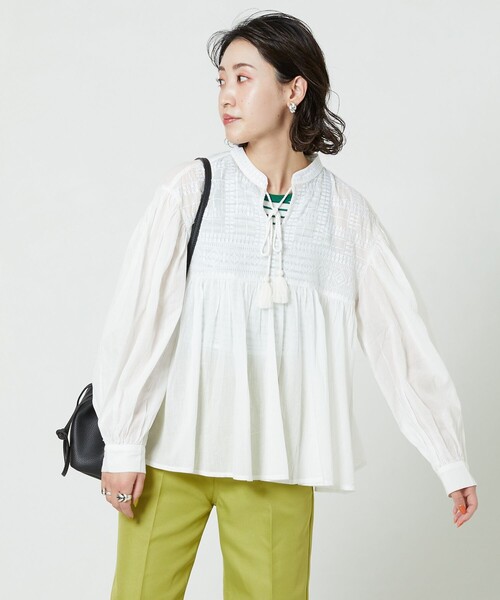 FREAK'S STORE(フリークスストア)の「▽【WEB限定】GREEN HILLS×FREAK'S STORE/グリーンヒルズ ボーダーワッフルタンクトップ(タンクトップ・レディース・ブラック/レッド/オフホワイト/ホワイト×グリーン/ホワイト×ブラック/ベージュ×ブラック・フリ-)」の14枚目の写真