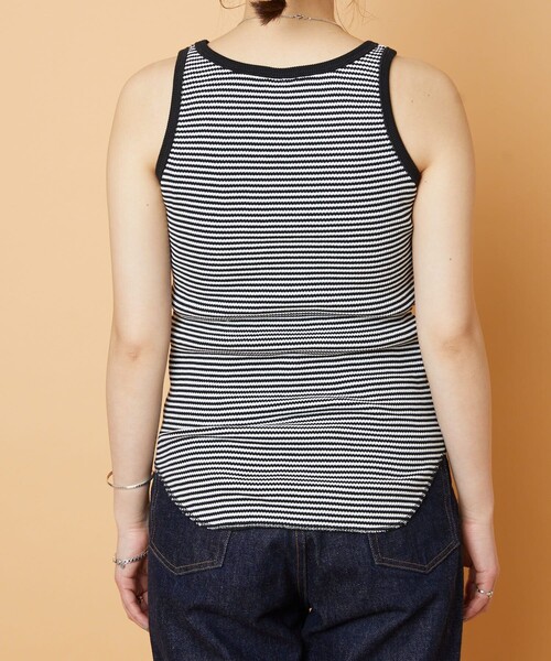 FREAK'S STORE(フリークスストア)の「▽【WEB限定】GREEN HILLS×FREAK'S STORE/グリーンヒルズ ボーダーワッフルタンクトップ(タンクトップ・レディース・ブラック/レッド/オフホワイト/ホワイト×グリーン/ホワイト×ブラック/ベージュ×ブラック・フリ-)」の22枚目の写真