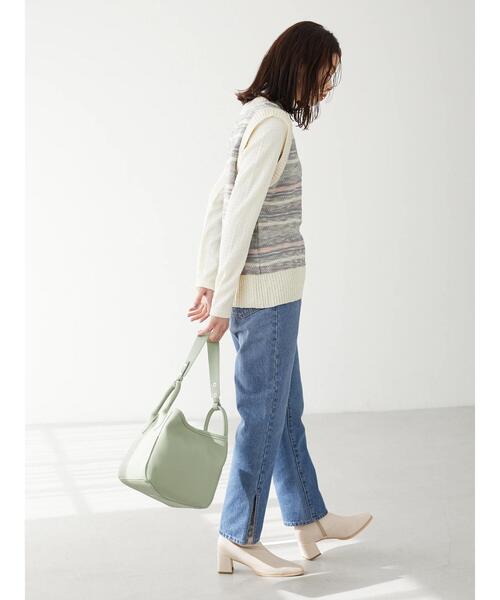 Green　Parks（グリーンパークス）の「表面感カットPOインナー（Tシャツ/カットソー・レディース・ミント/その他5/チェック/ホワイト系その他2・FREE）」の14枚目の写真