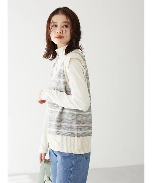 Green　Parks（グリーンパークス）の「表面感カットPOインナー（Tシャツ/カットソー・レディース・ミント/その他5/チェック/ホワイト系その他2・FREE）」の11枚目の写真