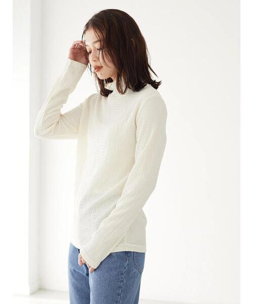 Green　Parks（グリーンパークス）の「表面感カットPOインナー（Tシャツ/カットソー・レディース・ミント/その他5/チェック/ホワイト系その他2・FREE）」の5枚目の写真