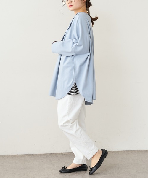 PUAL CE CIN（ピュアルセシン）の「SORONA 2WAYロングスリーブ（カーディガン/ボレロ・レディース・チャコールグレー/サックスブルー/ベージュ/オフホワイト・FREE）」の12枚目の写真