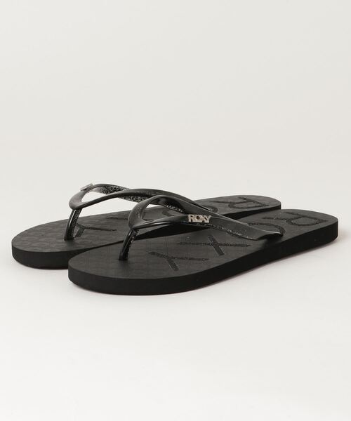 ROXY（ロキシー）の「ROXY/ロキシー VIVA SPARKLE/ビバ スパークル ビーチサンダル  ARJL100873（サンダル・レディース・ゴールド/ブラック×グレー/ホワイト×ピンク・23.0cm/24.0cm/25.0cm）」の2枚目の写真