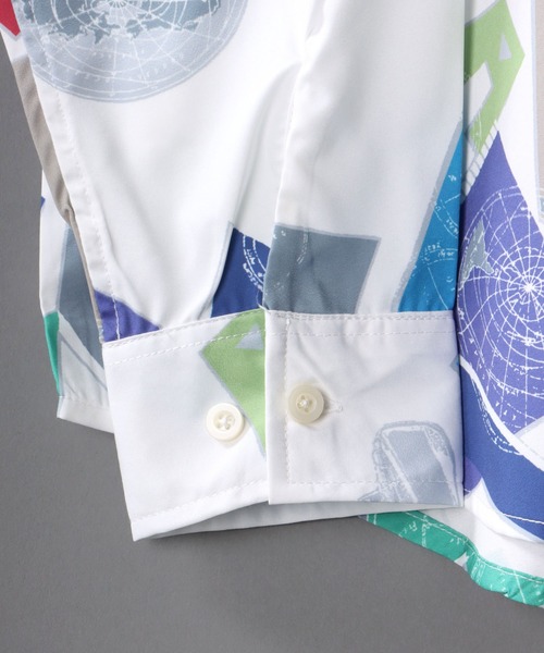SITRY(シトリー)の「Oversize Drop shoulder Patterned shirt/オーバーサイズ ドロップショルダー 総柄 シャツ(シャツ/ブラウス・メンズ・ホワイト/ライトブルー/ブラック/ベージュ/オフホワイト/イエロー/ブルー/グリーン/ライトブラウン/ブラック系その他・M/L/XL)」の19枚目の写真