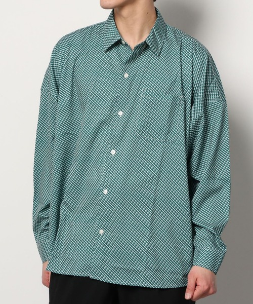 SITRY(シトリー)の「Oversize Drop shoulder Patterned shirt/オーバーサイズ ドロップショルダー 総柄 シャツ(シャツ/ブラウス・メンズ・ホワイト/ライトブルー/ブラック/ベージュ/オフホワイト/イエロー/ブルー/グリーン/ライトブラウン/ブラック系その他・M/L/XL)」の18枚目の写真