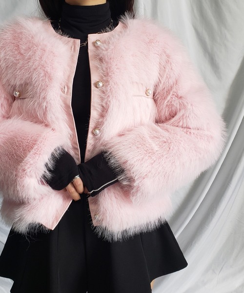 me+em select（ミームセレクト）の「フェイクファーショートジャケット