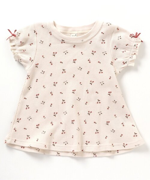 apres les cours(アプレレクール)の「ワッフルパジャマ 5分丈(ボタニカル柄・さくらんぼ柄)(ルームウェア/パジャマ・キッズ・キナリ/アイボリー/ラベンダー/ピンク・100/80/90/110/120/130)」の5枚目の写真