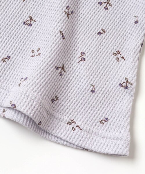 apres les cours(アプレレクール)の「ワッフルパジャマ 5分丈(ボタニカル柄・さくらんぼ柄)(ルームウェア/パジャマ・キッズ・キナリ/アイボリー/ラベンダー/ピンク・100/80/90/110/120/130)」の15枚目の写真