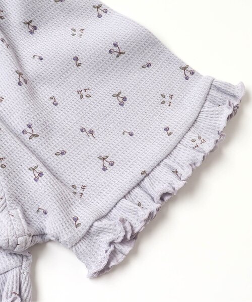 apres les cours(アプレレクール)の「ワッフルパジャマ 5分丈(ボタニカル柄・さくらんぼ柄)(ルームウェア/パジャマ・キッズ・キナリ/アイボリー/ラベンダー/ピンク・100/80/90/110/120/130)」の11枚目の写真