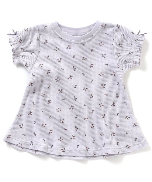 apres les cours(アプレレクール)の「ワッフルパジャマ 5分丈(ボタニカル柄・さくらんぼ柄)(ルームウェア/パジャマ・キッズ・キナリ/アイボリー/ラベンダー/ピンク・100/80/90/110/120/130)」の12枚目の写真