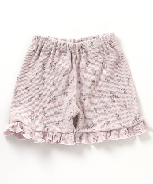 apres les cours(アプレレクール)の「ワッフルパジャマ 5分丈(ボタニカル柄・さくらんぼ柄)(ルームウェア/パジャマ・キッズ・キナリ/アイボリー/ラベンダー/ピンク・100/80/90/110/120/130)」の20枚目の写真