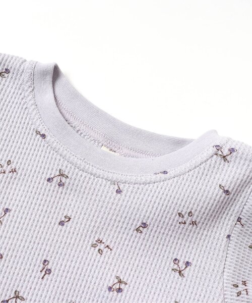 apres les cours(アプレレクール)の「ワッフルパジャマ 5分丈(ボタニカル柄・さくらんぼ柄)(ルームウェア/パジャマ・キッズ・キナリ/アイボリー/ラベンダー/ピンク・100/80/90/110/120/130)」の6枚目の写真