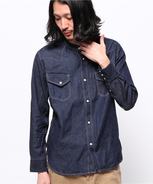 CIAOPANIC（チャオパニック）の「【Ciaopanic】4.5ozデニムウエスタンシャツ（シャツ/ブラウス・メンズ・ブルー/インディゴブルー・MEDIUM/LARGE）」の2枚目の写真