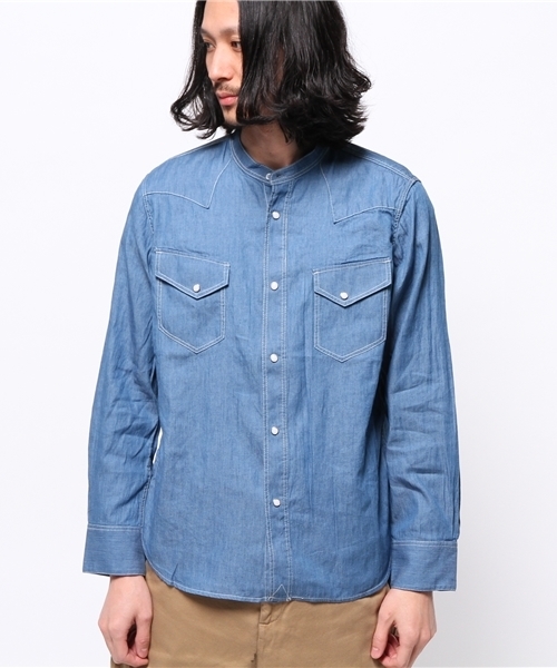 CIAOPANIC（チャオパニック）の「【Ciaopanic】4.5ozデニムウエスタンシャツ（シャツ/ブラウス・メンズ・ブルー/インディゴブルー・MEDIUM/LARGE）」の3枚目の写真