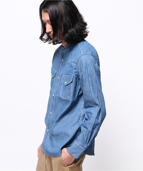 CIAOPANIC（チャオパニック）の「【Ciaopanic】4.5ozデニムウエスタンシャツ（シャツ/ブラウス・メンズ・ブルー/インディゴブルー・MEDIUM/LARGE）」の4枚目の写真
