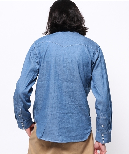 CIAOPANIC（チャオパニック）の「【Ciaopanic】4.5ozデニムウエスタンシャツ（シャツ/ブラウス・メンズ・ブルー/インディゴブルー・MEDIUM/LARGE）」の5枚目の写真
