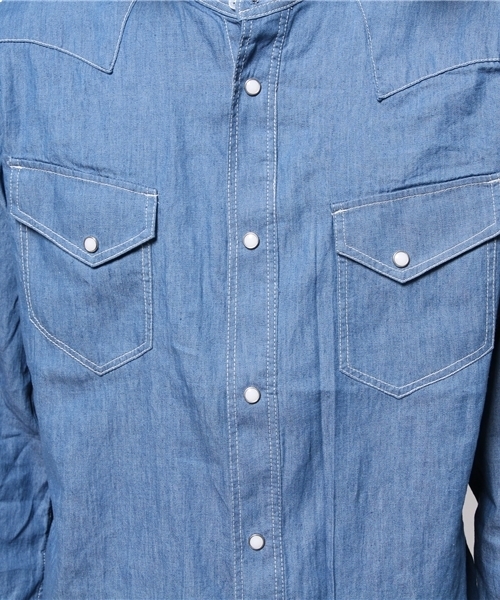 CIAOPANIC（チャオパニック）の「【Ciaopanic】4.5ozデニムウエスタンシャツ（シャツ/ブラウス・メンズ・ブルー/インディゴブルー・MEDIUM/LARGE）」の9枚目の写真