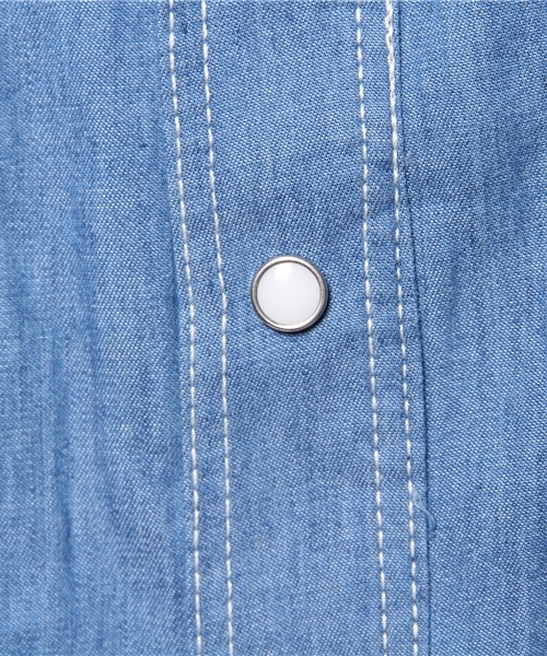 CIAOPANIC（チャオパニック）の「【Ciaopanic】4.5ozデニムウエスタンシャツ（シャツ/ブラウス・メンズ・ブルー/インディゴブルー・MEDIUM/LARGE）」の10枚目の写真