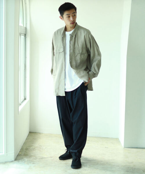 BEAMS/リネンCPOイージーシャツ