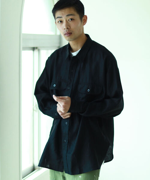 BEAMS/リネンCPOイージーシャツ