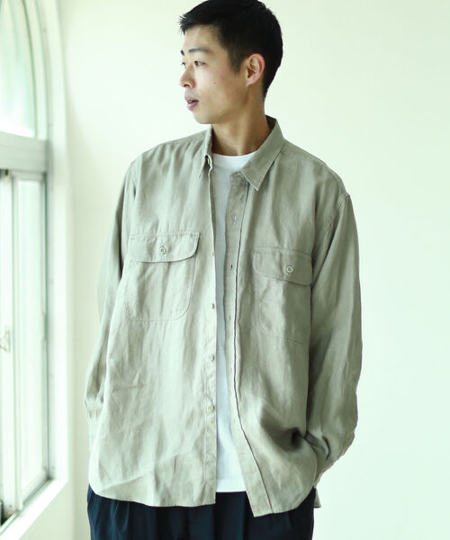BEAMS/リネンCPOイージーシャツ