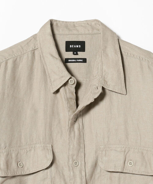 BEAMS（ビームス）の「BEAMS / リネン CPO イージーシャツ（シャツ/ブラウス・メンズ・ブラック/ベージュ・MEDIUM/LARGE/SMALL/X-LARGE）」の7枚目の写真