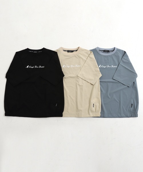 KANGOL(カンゴール)の「KANGOL/カンゴール セットアップ ワンポイント ロゴ刺繍 ストレッチ 半袖Tシャツ&ショートパンツ ルームウェア パジャマ 上下セット(ルームウェア/パジャマ・メンズ・ブラック/ブルー/アイボリー・LL/M/L)」の9枚目の写真