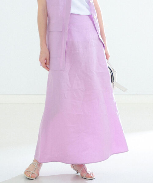 Demi-Luxe BEAMS（デミルクス ビームス）の「Demi-Luxe BEAMS / リネン Aラインスカート（スカート・レディース・ラベンダー/チャコールグレー・36/38）」の11枚目の写真