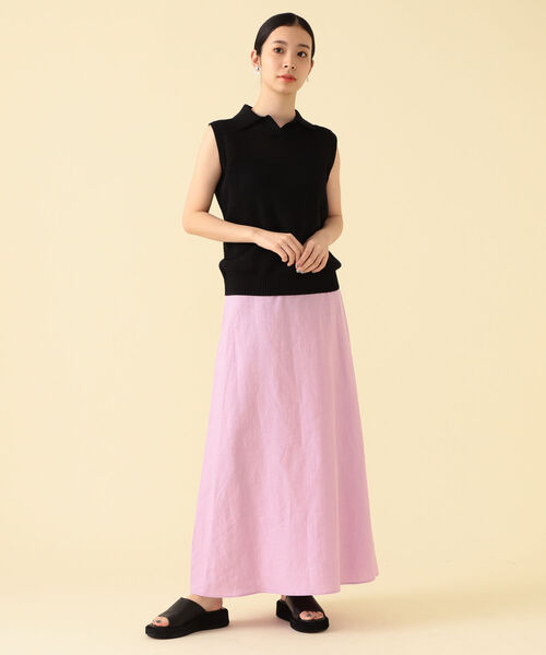 Demi-Luxe BEAMS（デミルクス ビームス）の「Demi-Luxe BEAMS / リネン Aラインスカート（スカート・レディース・ラベンダー/チャコールグレー・36/38）」の13枚目の写真