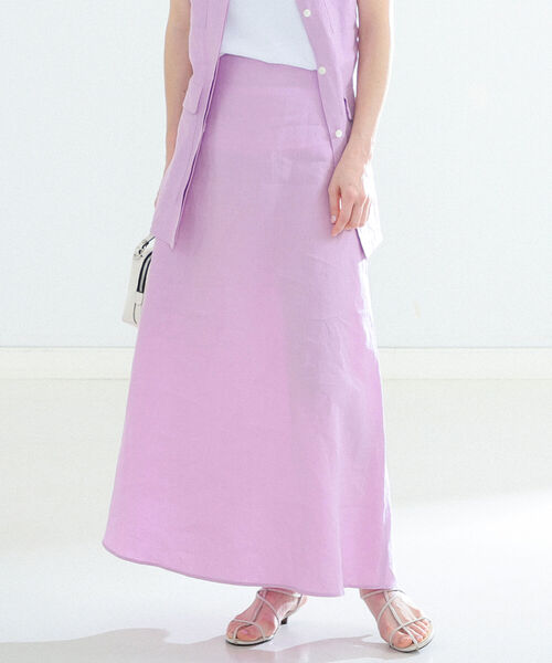 Demi-Luxe BEAMS（デミルクス ビームス）の「Demi-Luxe BEAMS / リネン Aラインスカート（スカート・レディース・ラベンダー/チャコールグレー・36/38）」の22枚目の写真